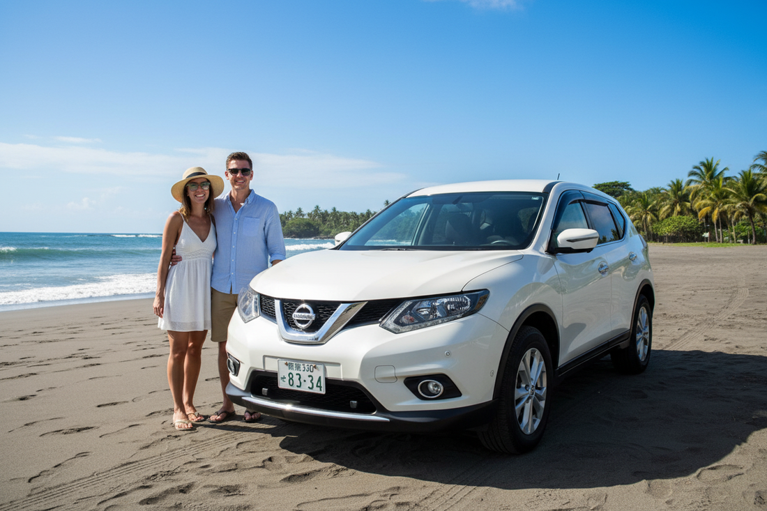 Couple with White SUV Beach