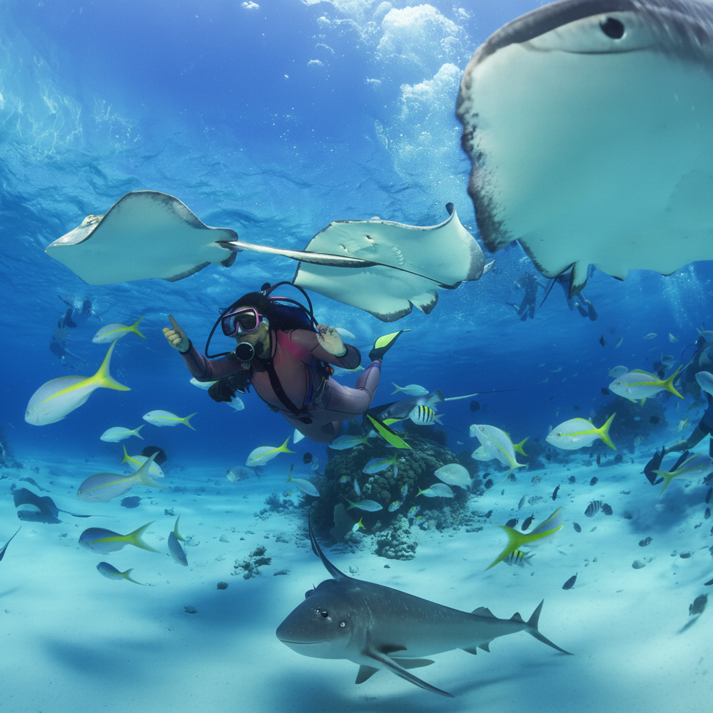 Snorkeling Couple Underwater
